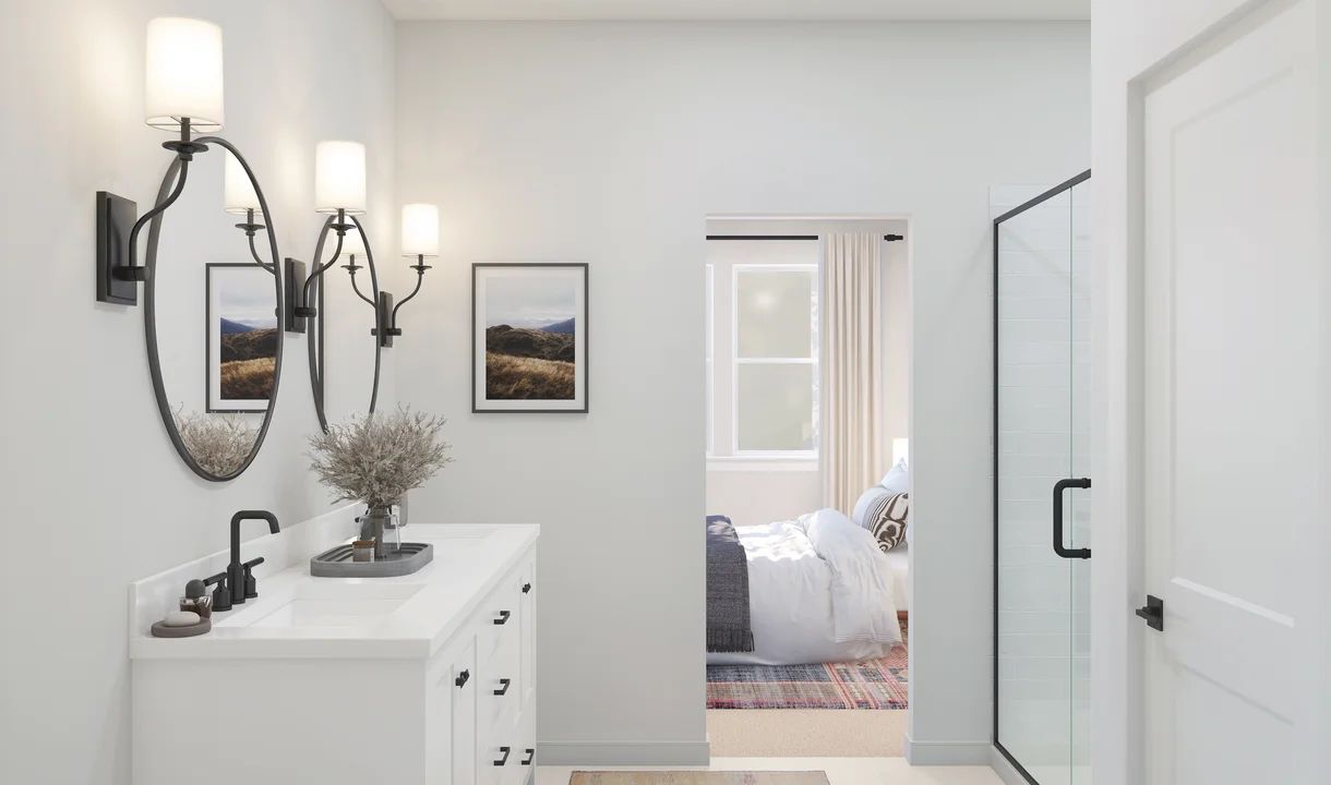 Primary bath with dual sinks