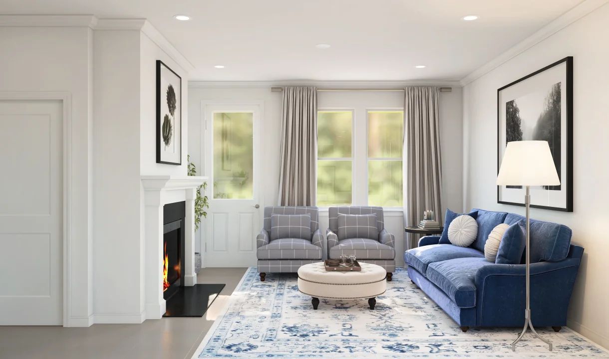 Great room with fireplace
