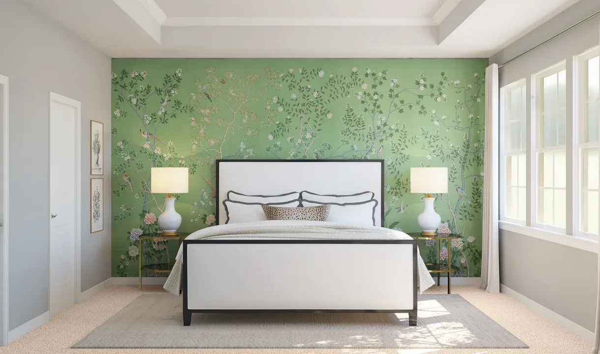 Primary suite with crown moulding