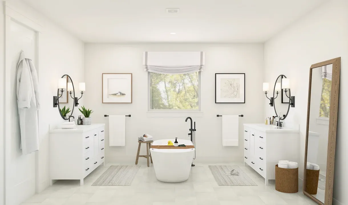 Primary bath with freestanding tub