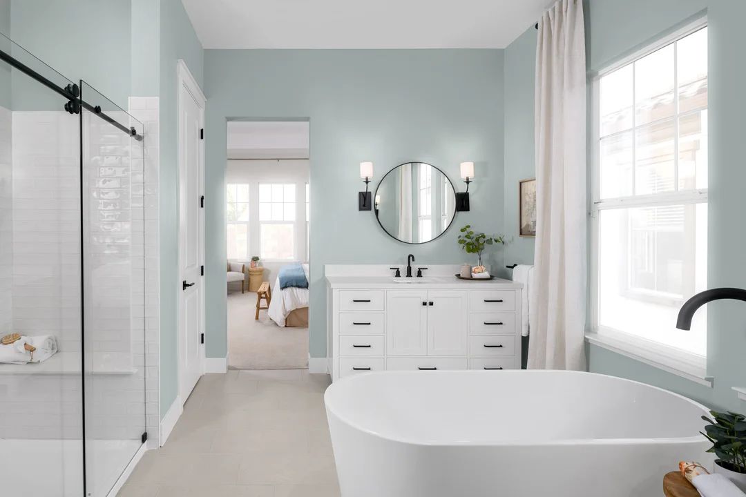 Primary bath with freestanding tub