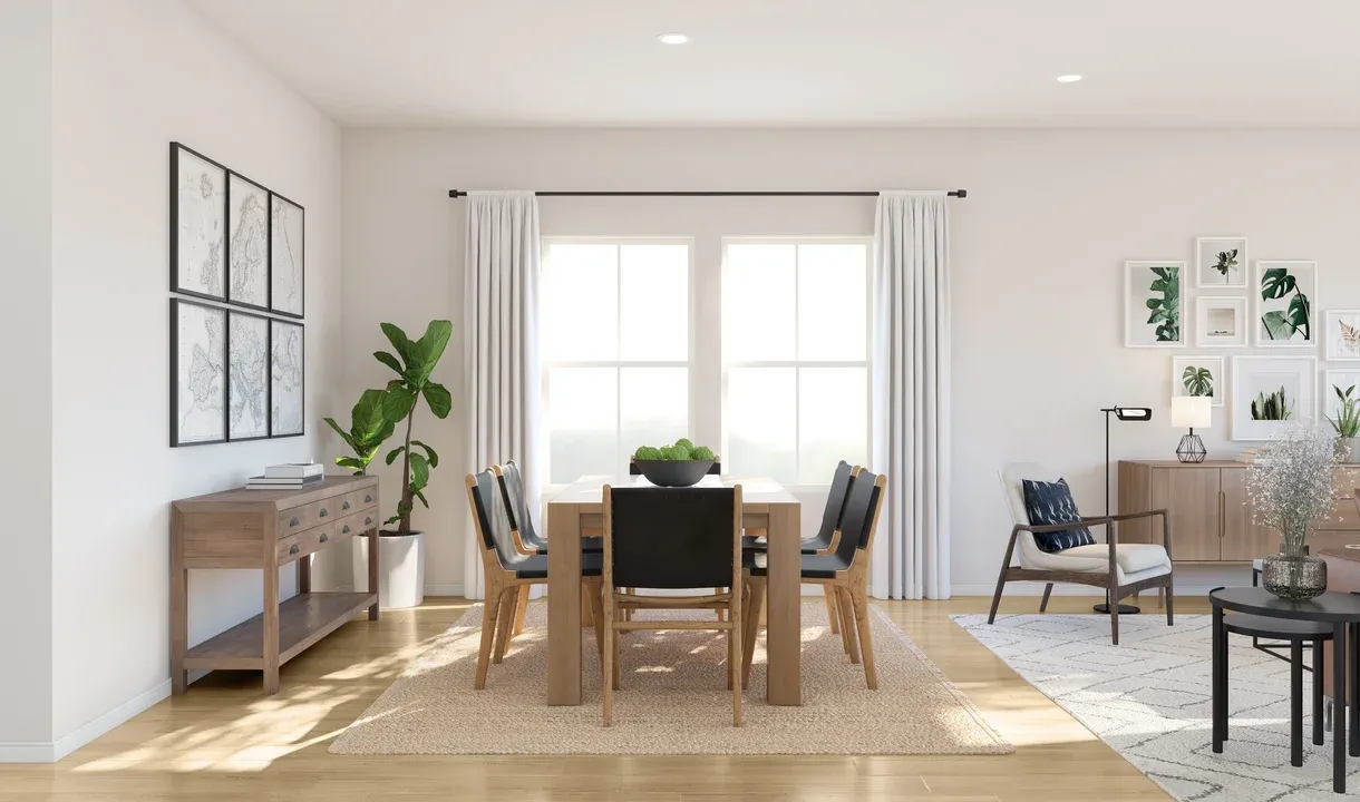 Dining area with laminate flooring - Artist Rendering