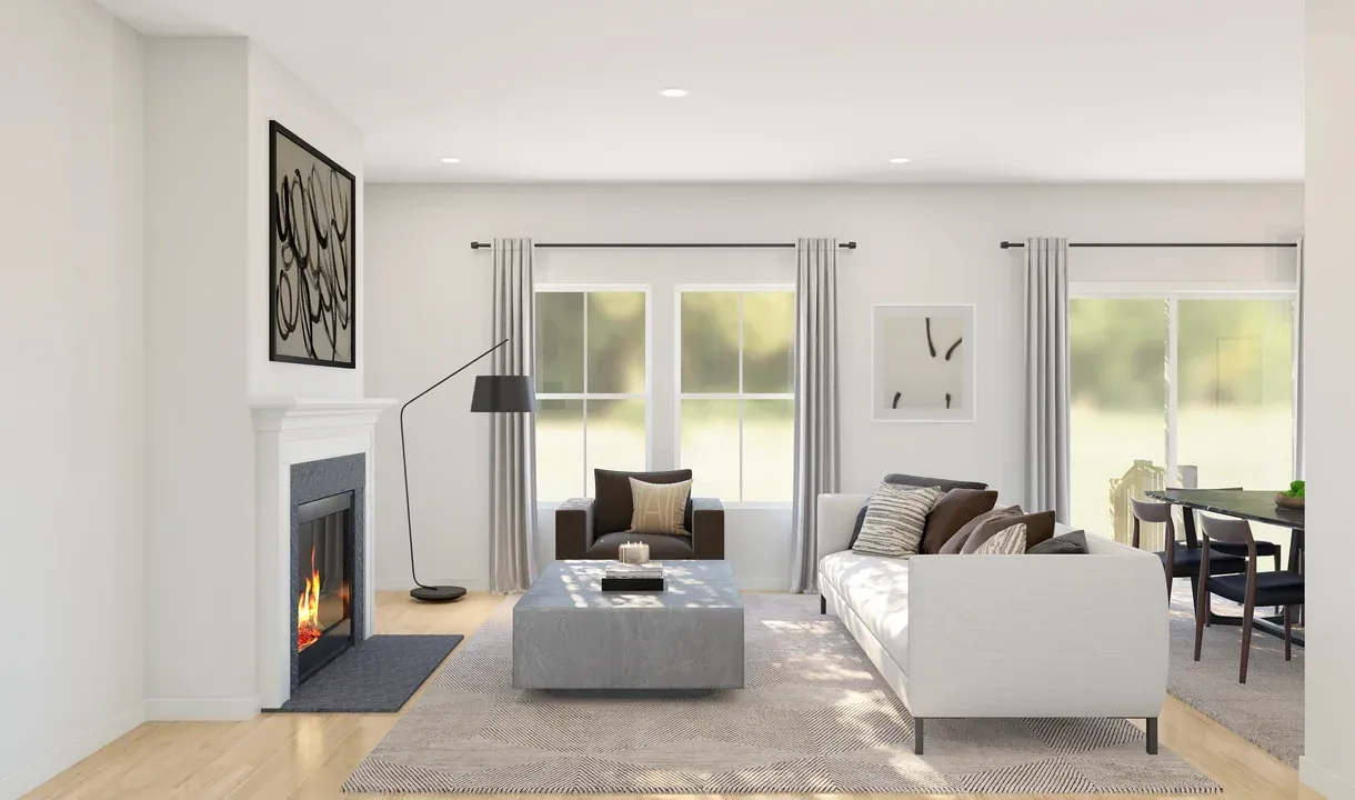 Great room with LVP flooring - Artist Rendering