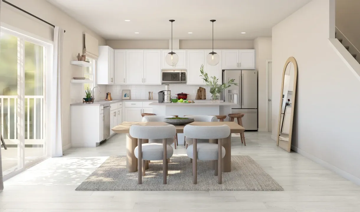Dining area with laminate flooring - Artist Rendering