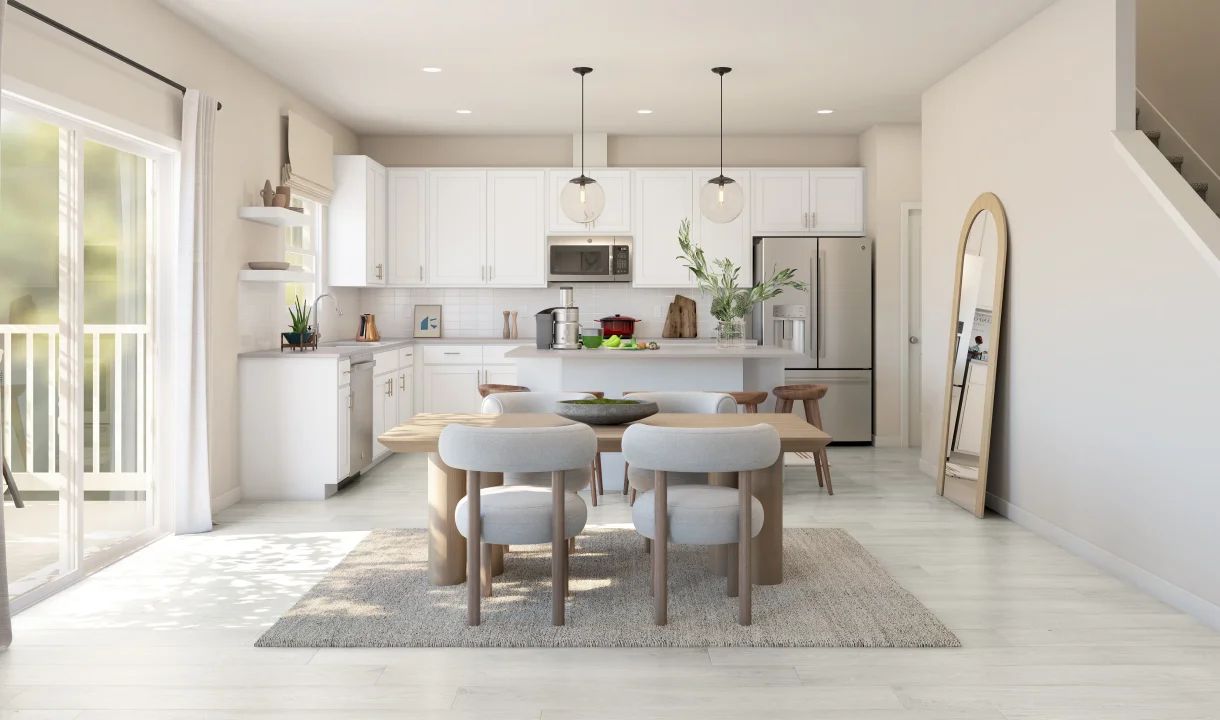 Dining area with laminate flooring - Artist Rendering