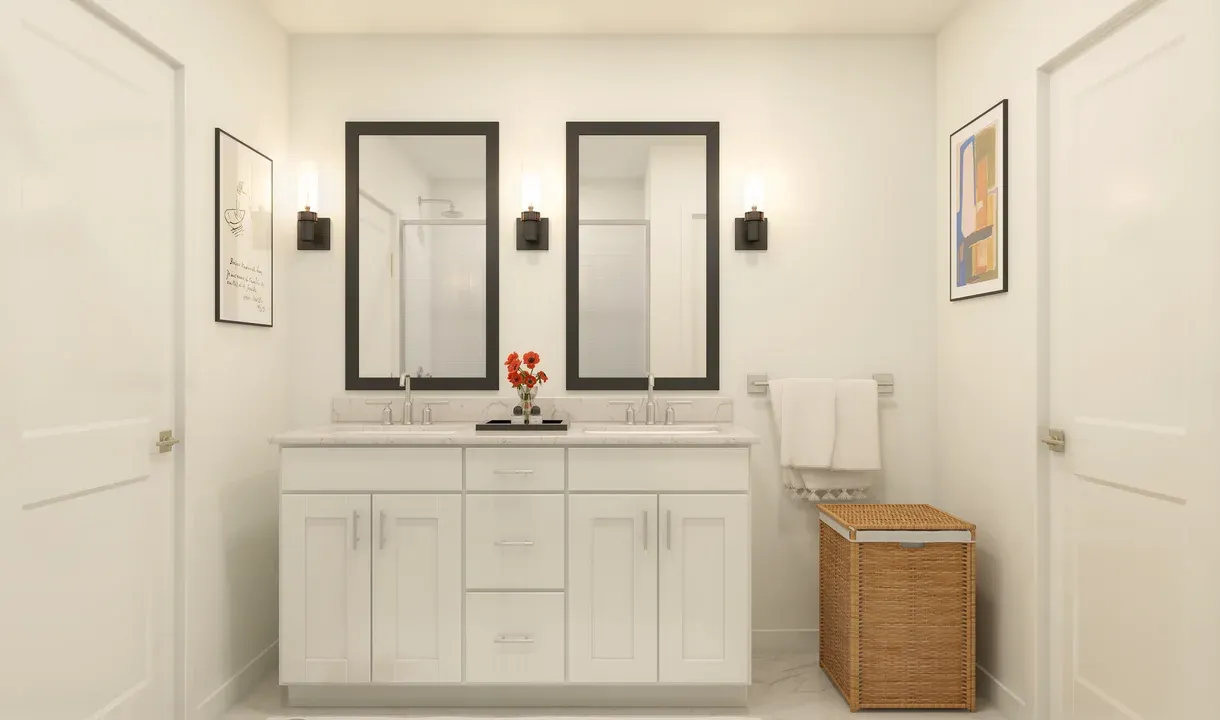 Primary bath with dual sinks