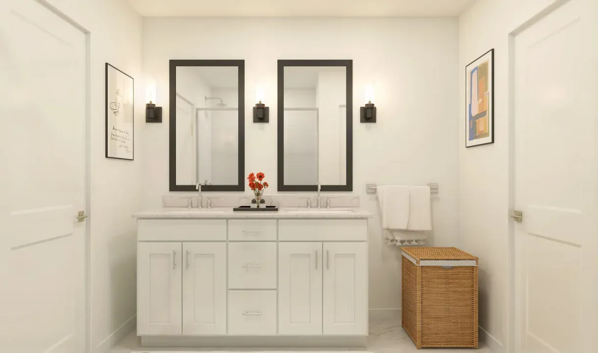Primary bath with dual sinks