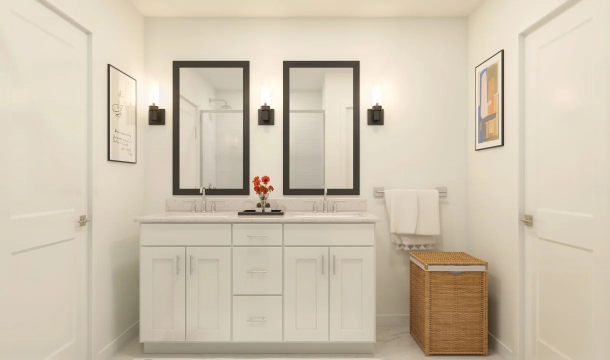 Primary bath with dual sinks