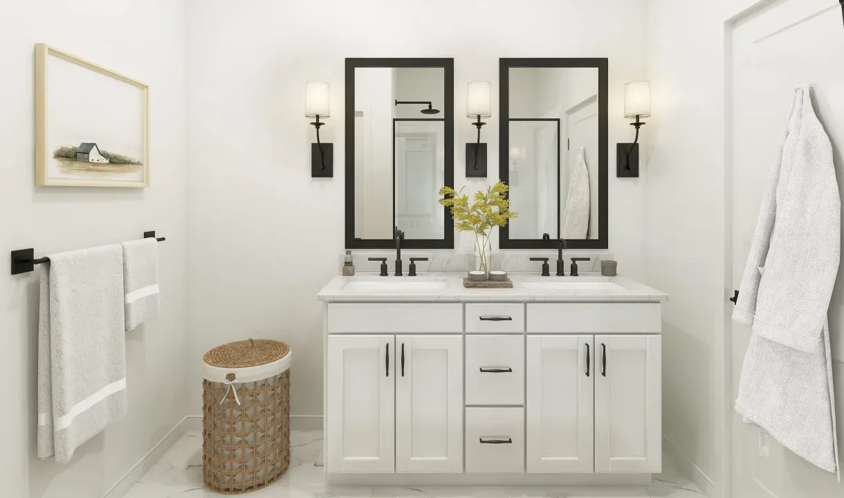 Primary bath with dual vanities