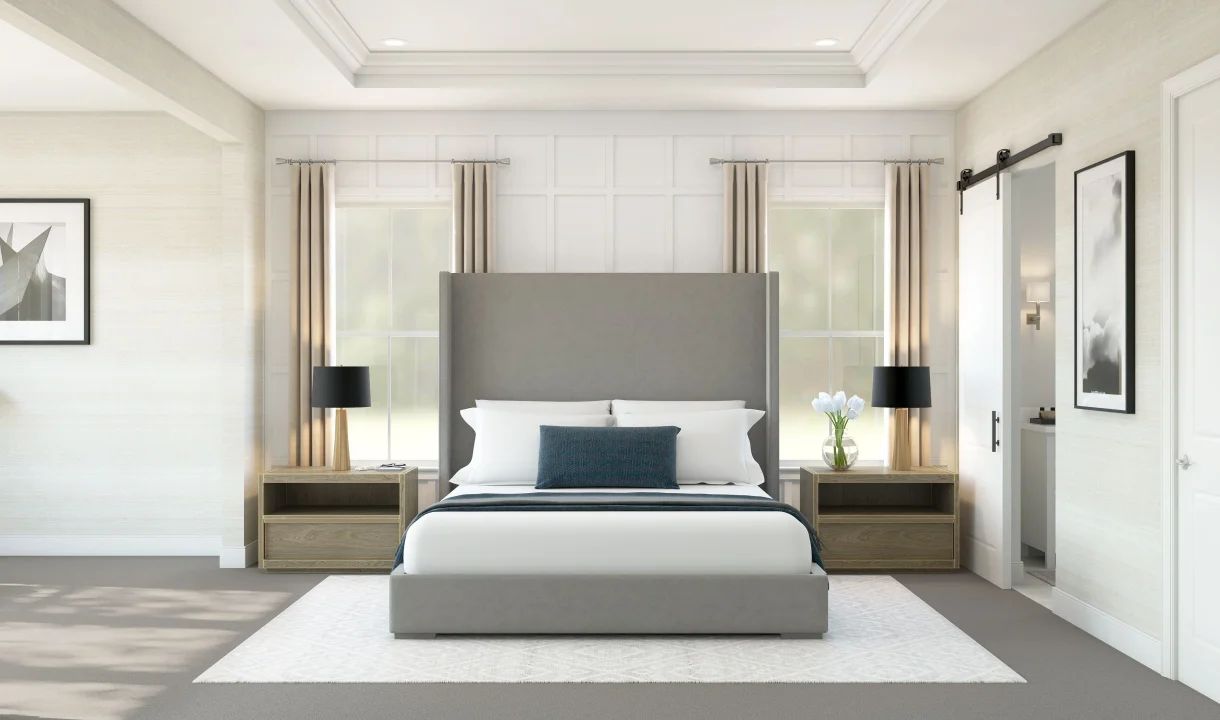 Primary suite with ceiling moulding