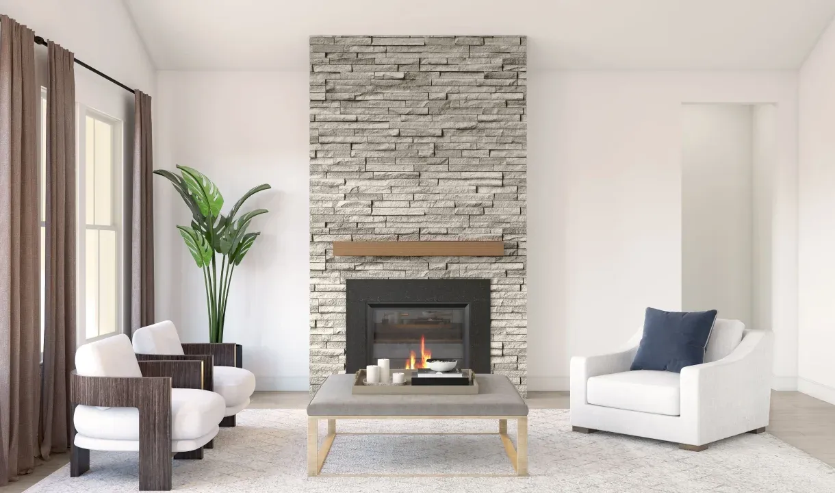 Great room with fireplace