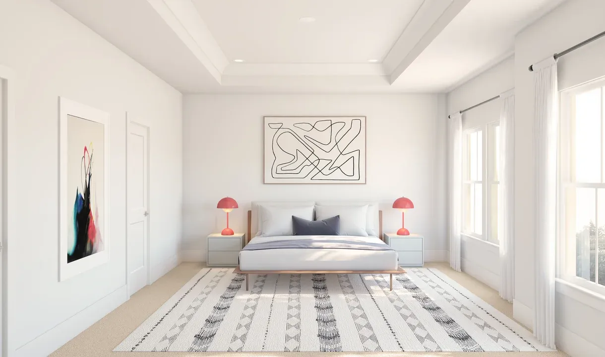 Primary suite with ceiling moulding