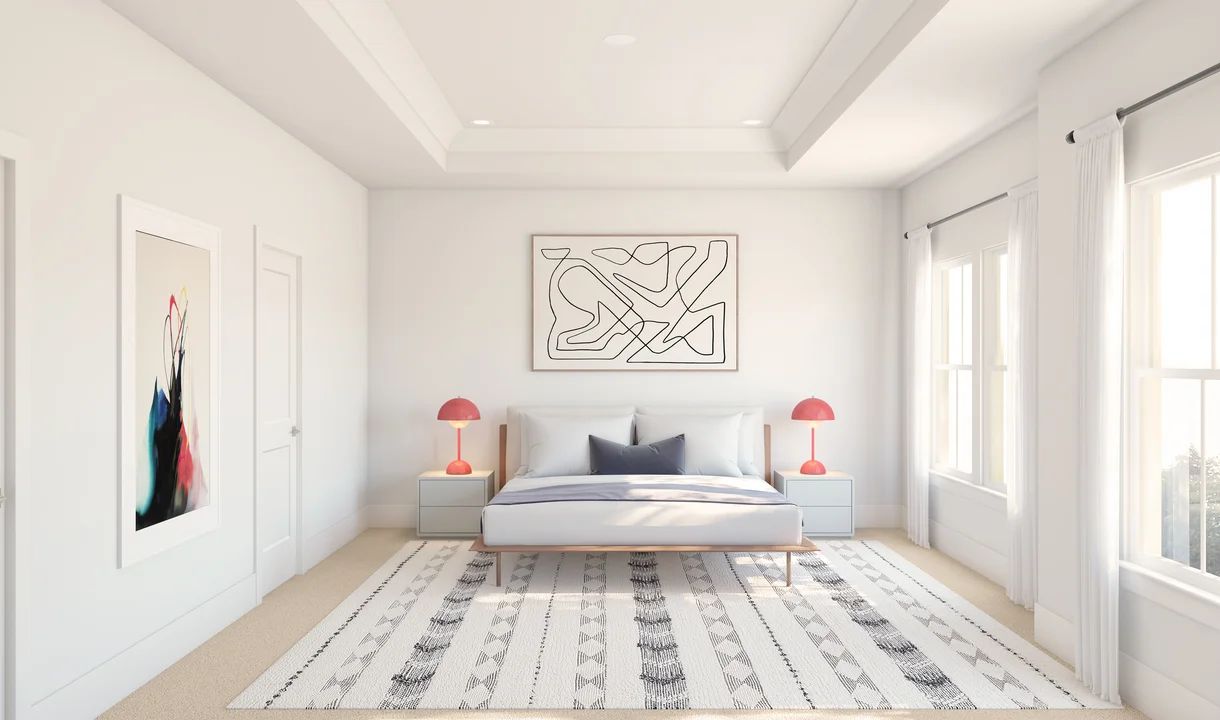 Primary suite with ceiling moulding