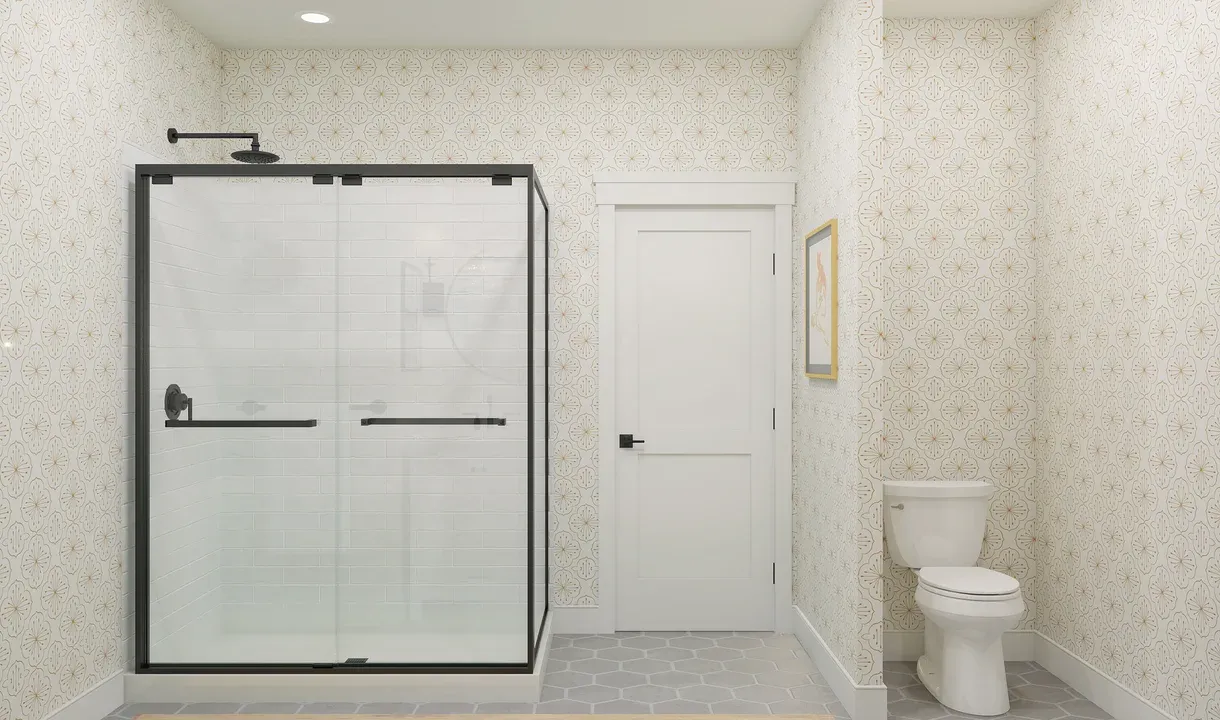 Glass shower enclosure in primary bath-Artist Rendering