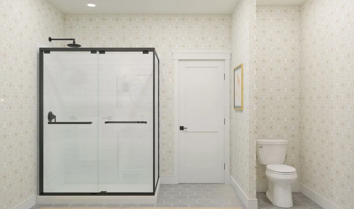 Glass shower enclosure in primary bath-Artist Rendering