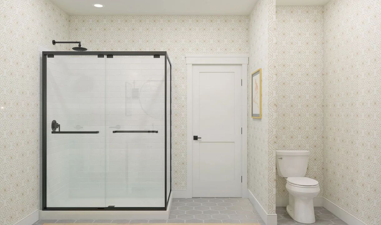 Glass shower enclosure in primary bath-Artist Rendering