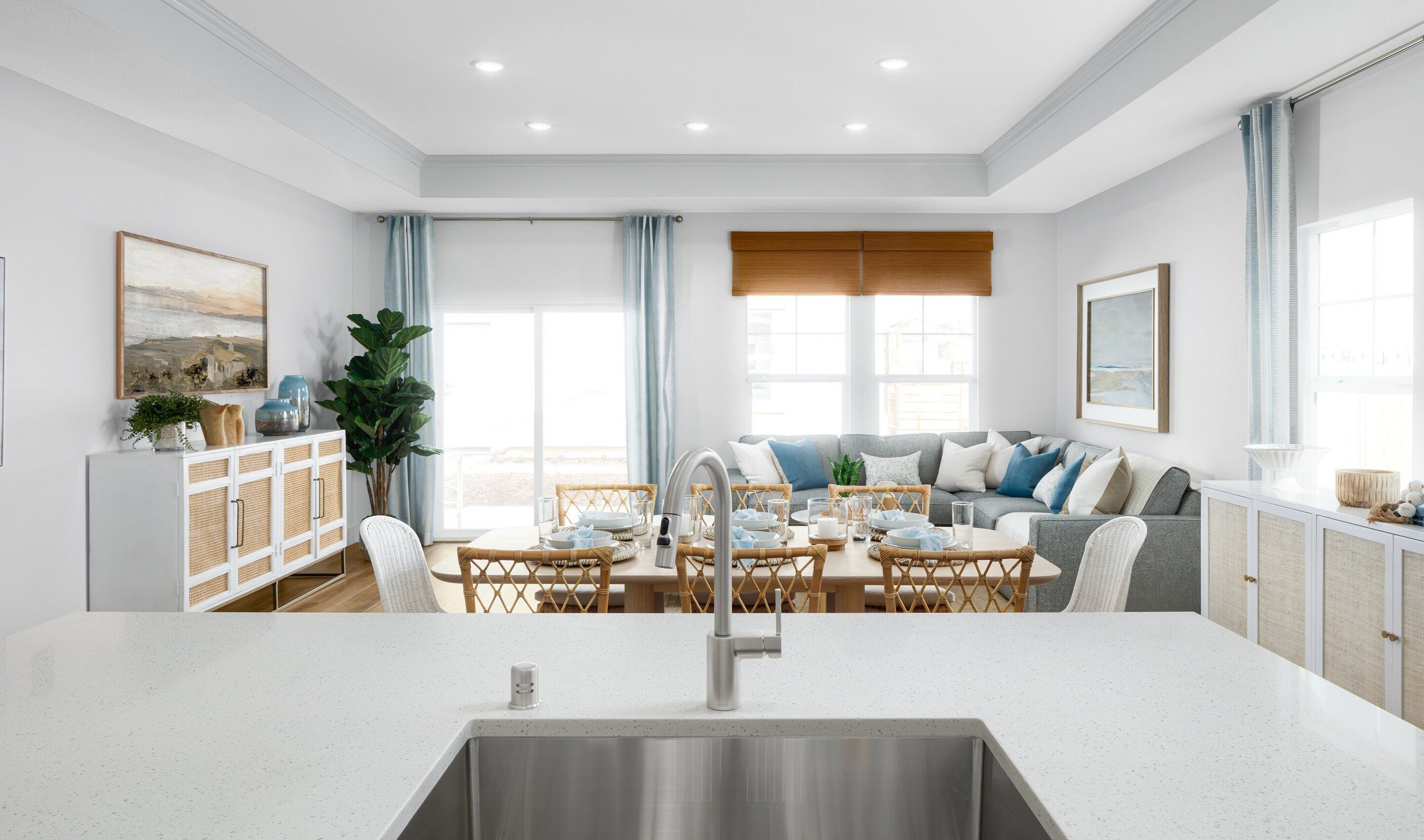Kitchen with stainless steel undermount sink