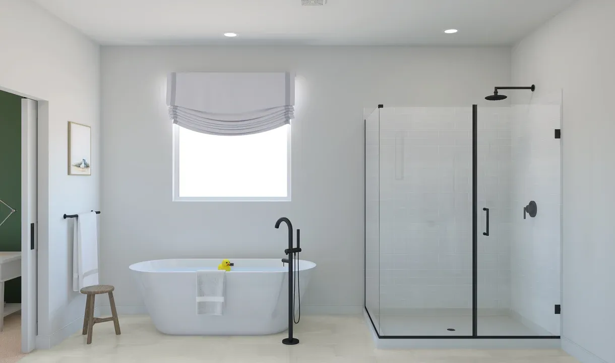 Primary bath with freestanding tub