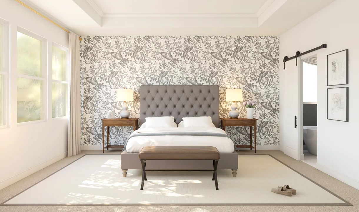 Primary suite with ceiling moulding