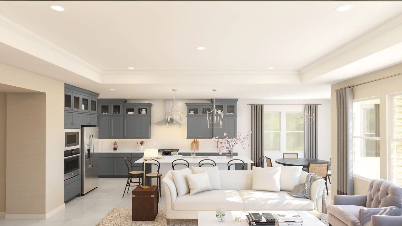 Great room with ceiling treatment