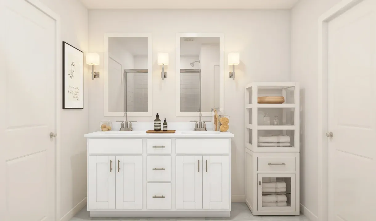 Primary bath with dual sinks
