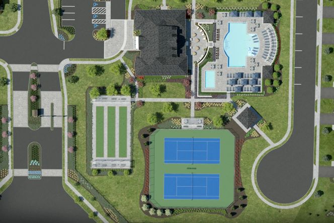 Amenity Aerial. Anticipated Completion Summer 2025-Artist Rendering