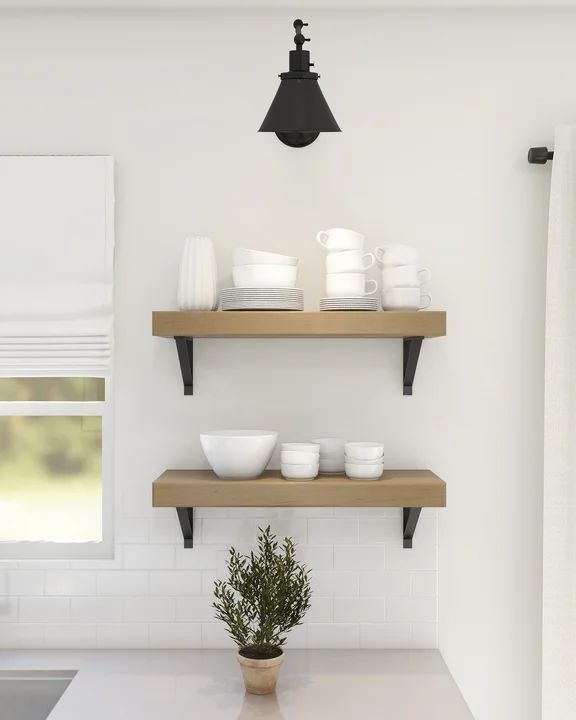 Kitchen with floating shelves-Artist Rendering