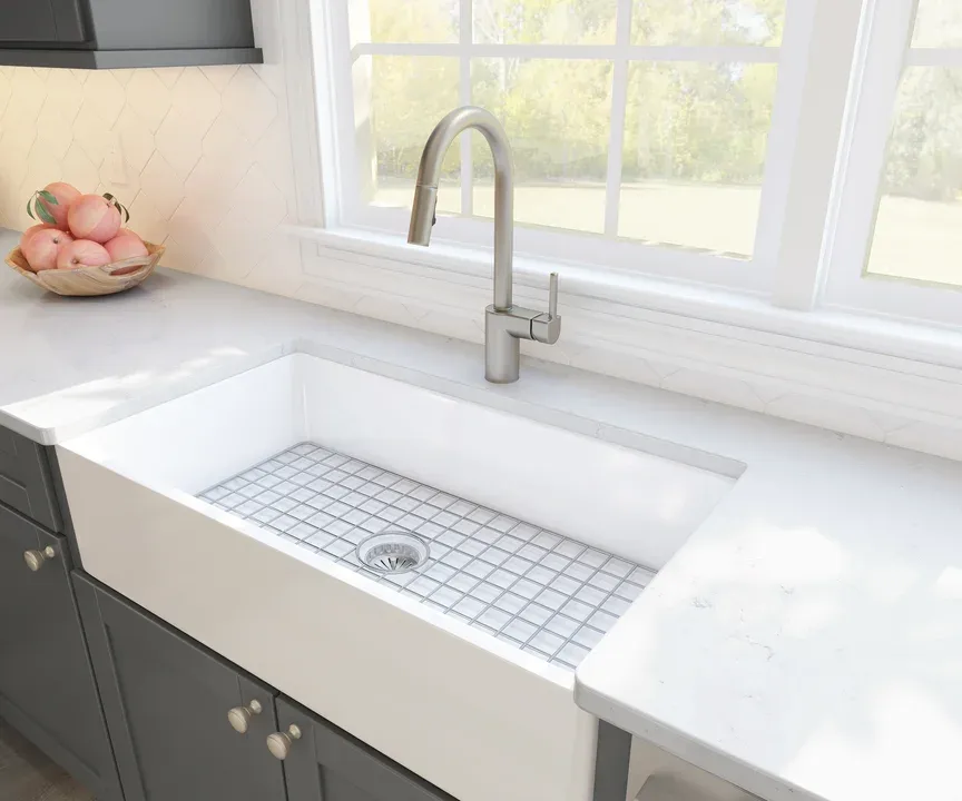 Kitchen with apron-front sink-Artist Rendering