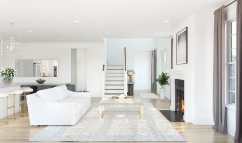 Great room with optional fireplace-Artist Rendering