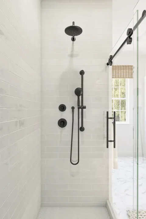 Primary bath with handheld and rainfall shower head-Artist Rendering