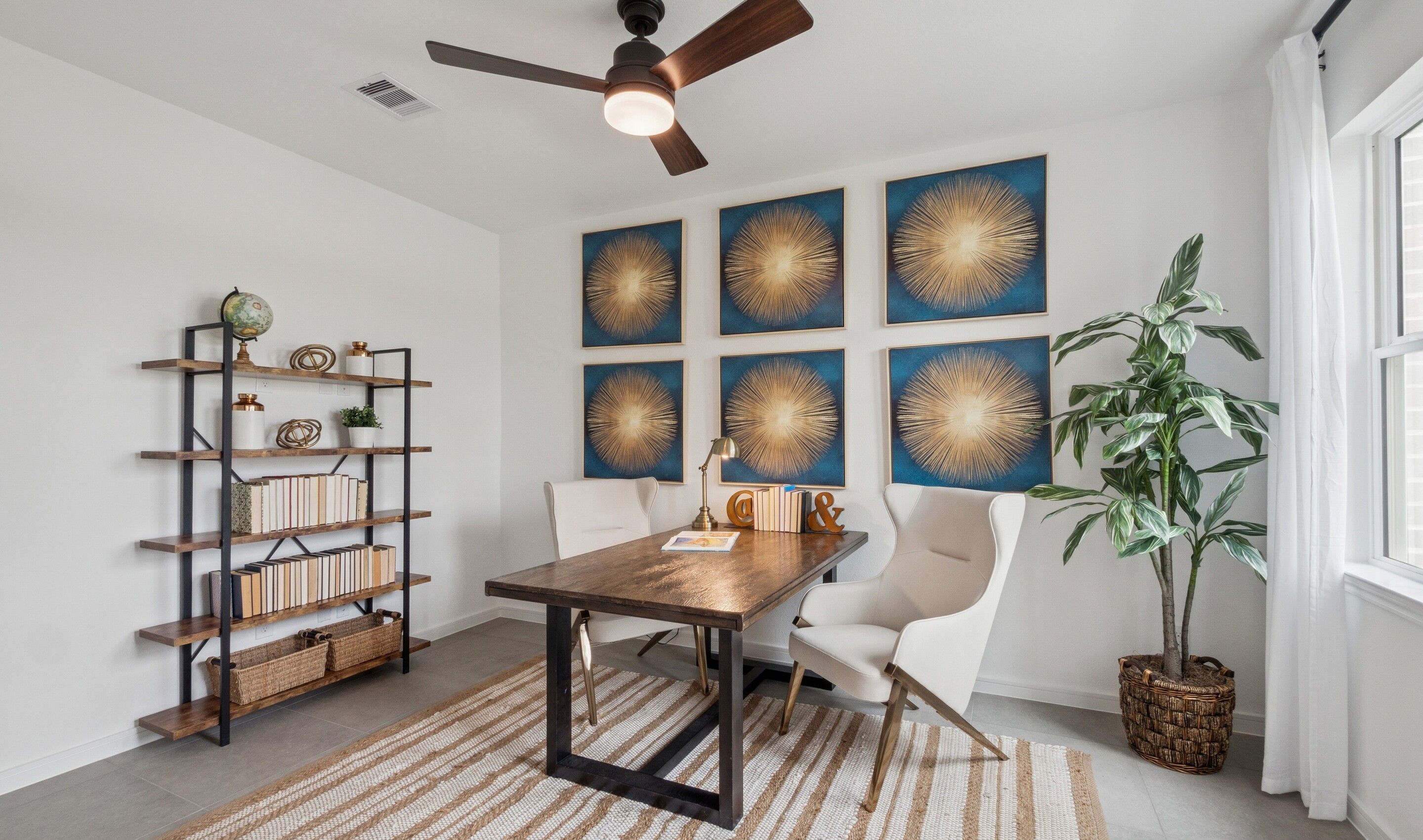 Home office with natural light