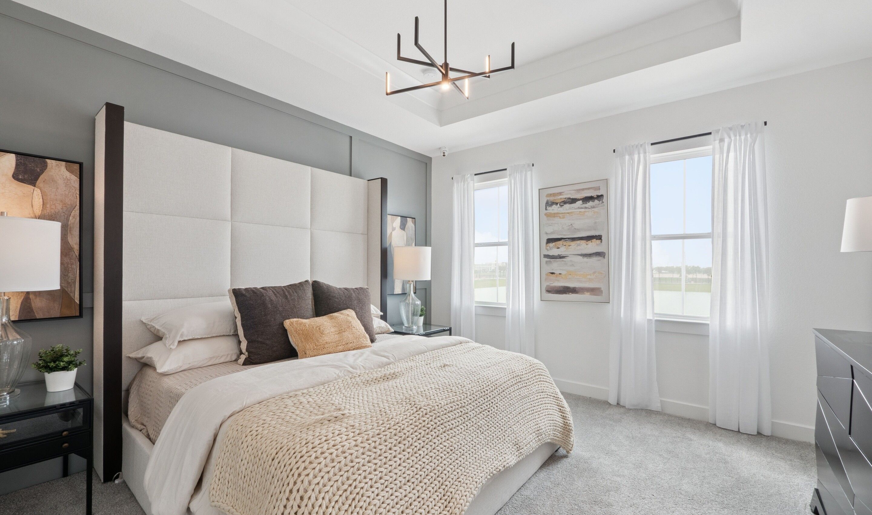 Primary suite with tray ceiling