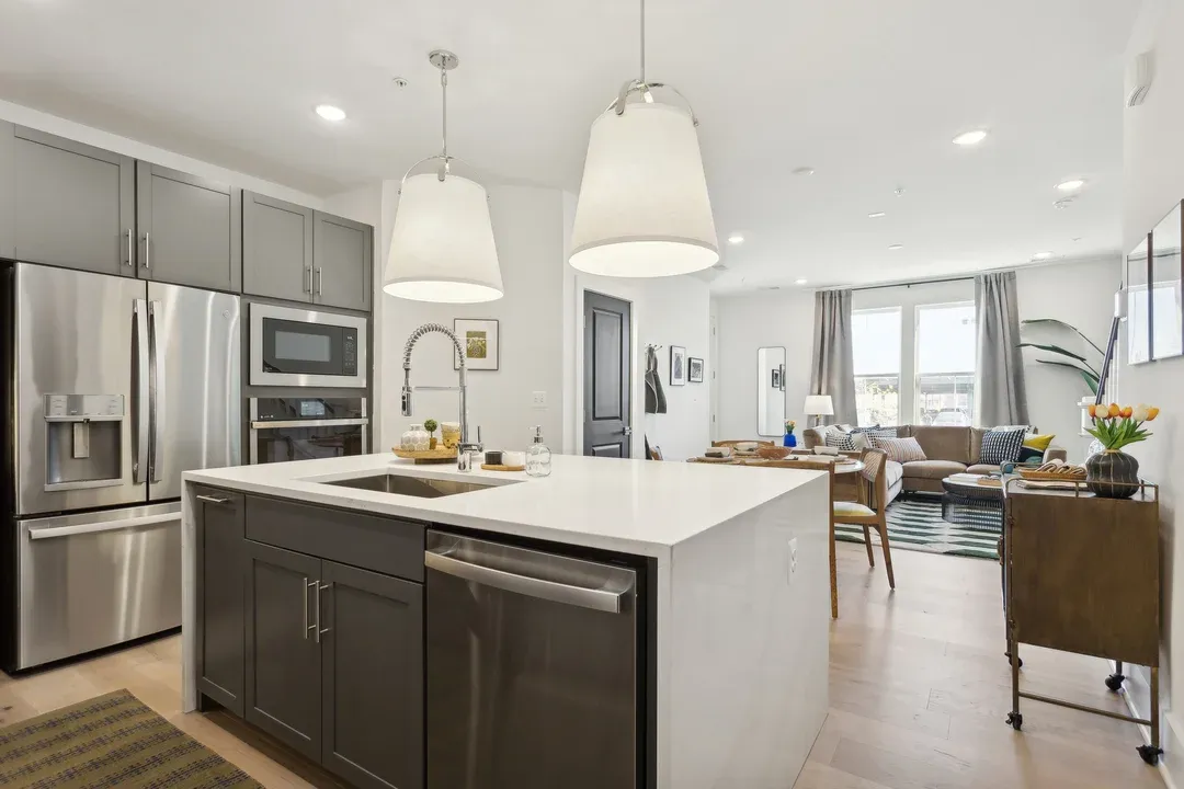 Kitchen with stainless steel appliances