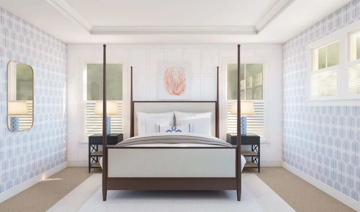 Primary suite with ceiling treatment