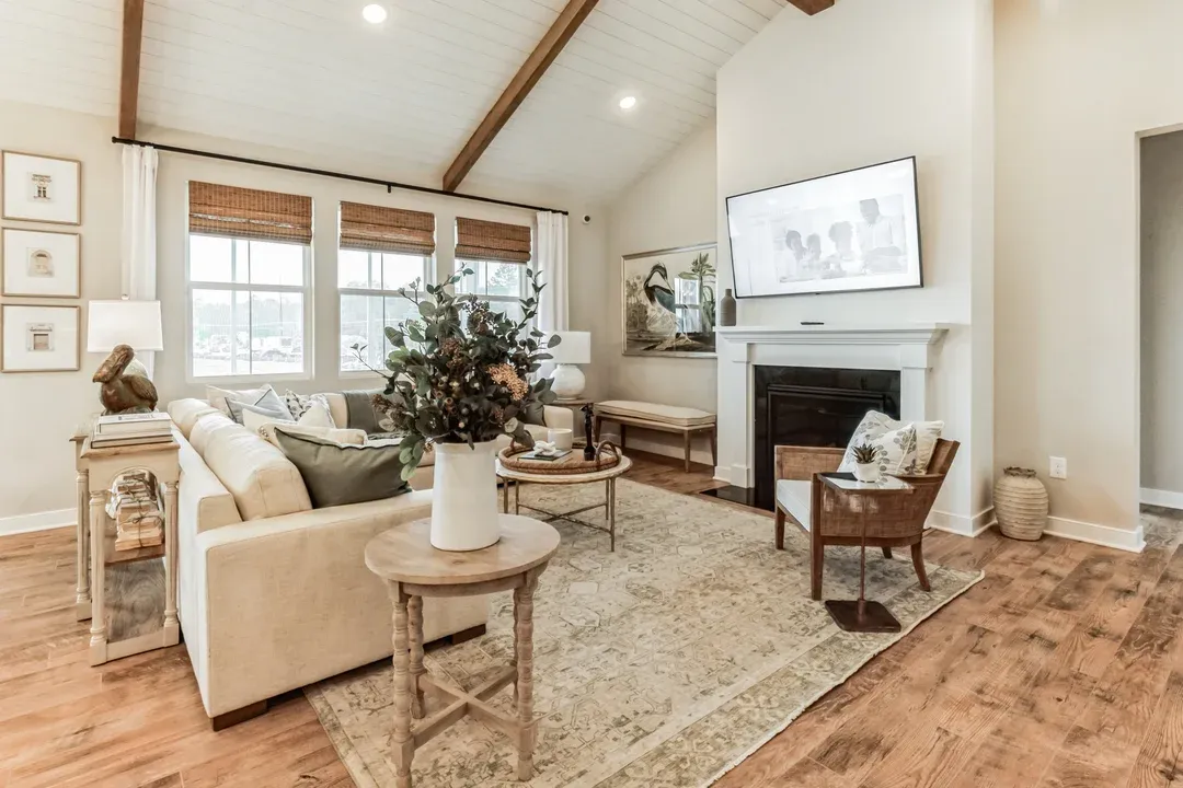 Great room with fireplace