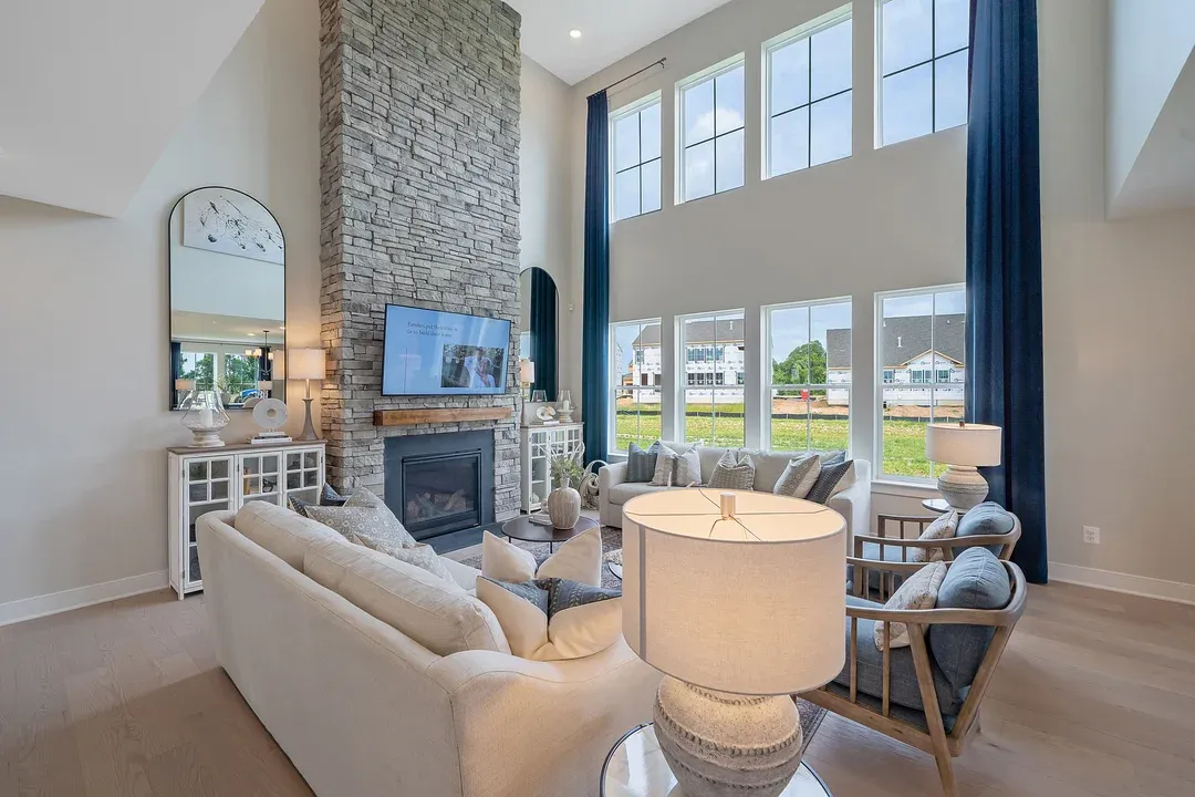 Great room with fireplace