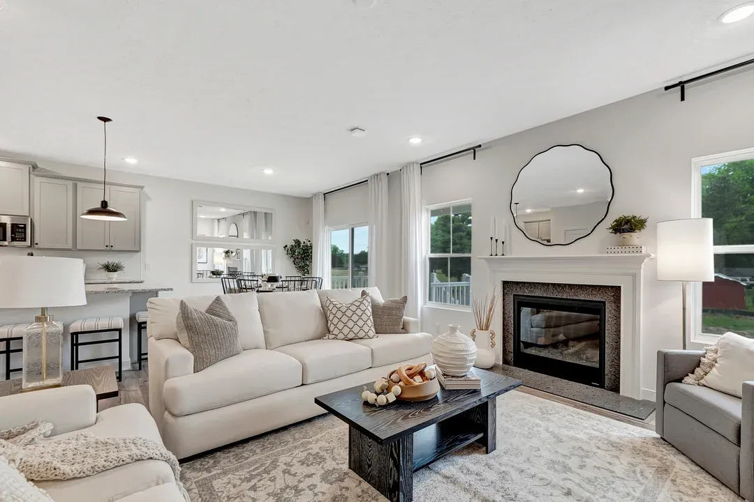 Great room with fireplace