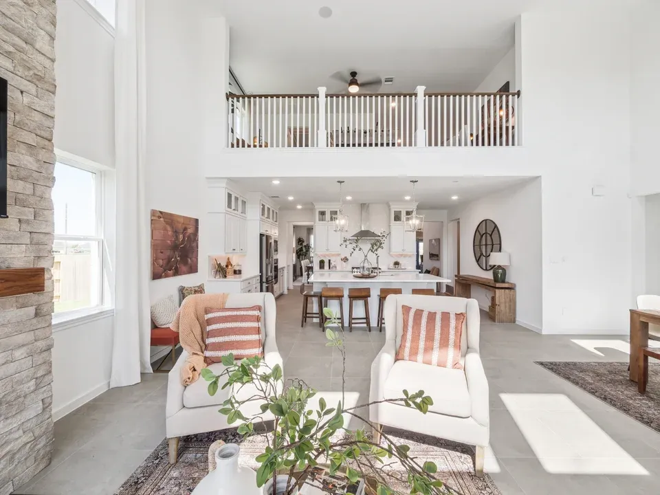 Great room with soaring ceiling