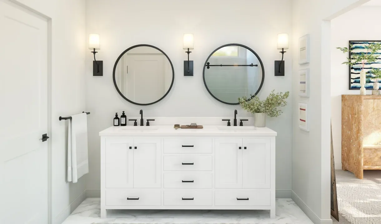 Primary bath with dual sinks