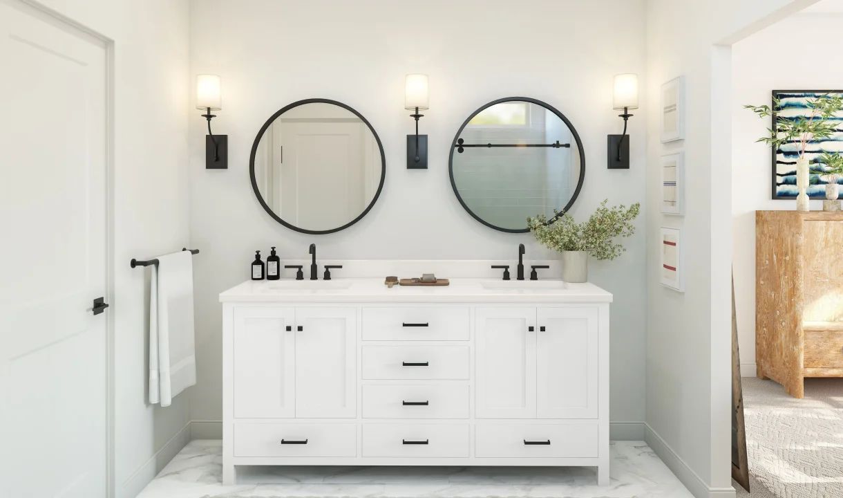 Primary bath with dual sinks