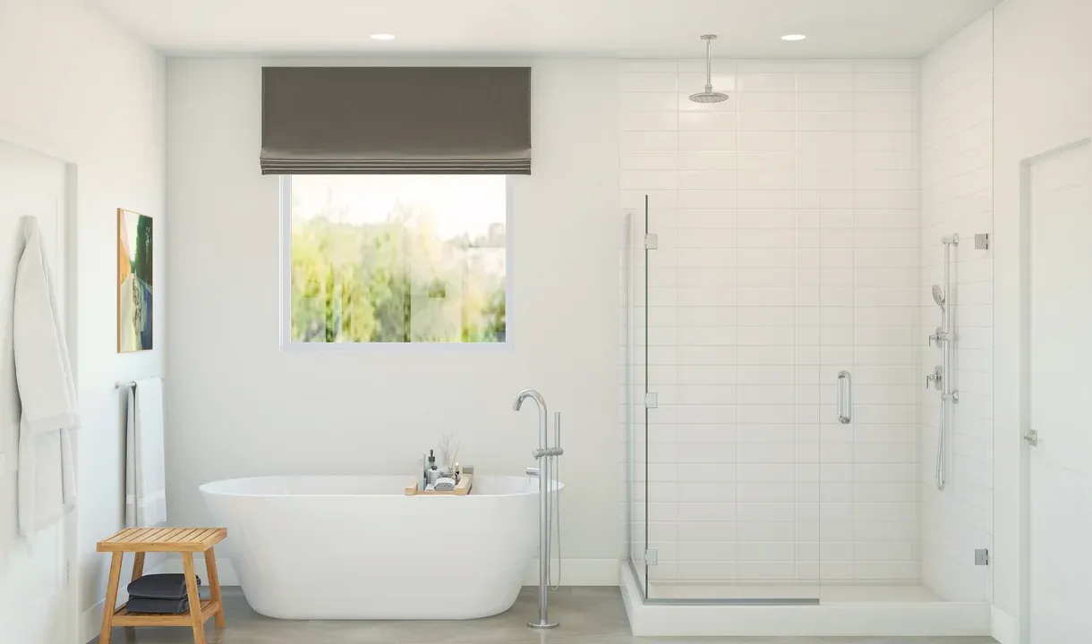 Primary bath with freestanding tub