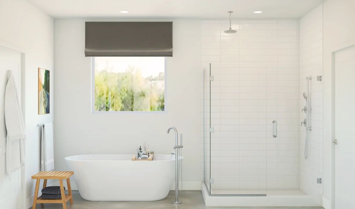 Primary bath with freestanding tub