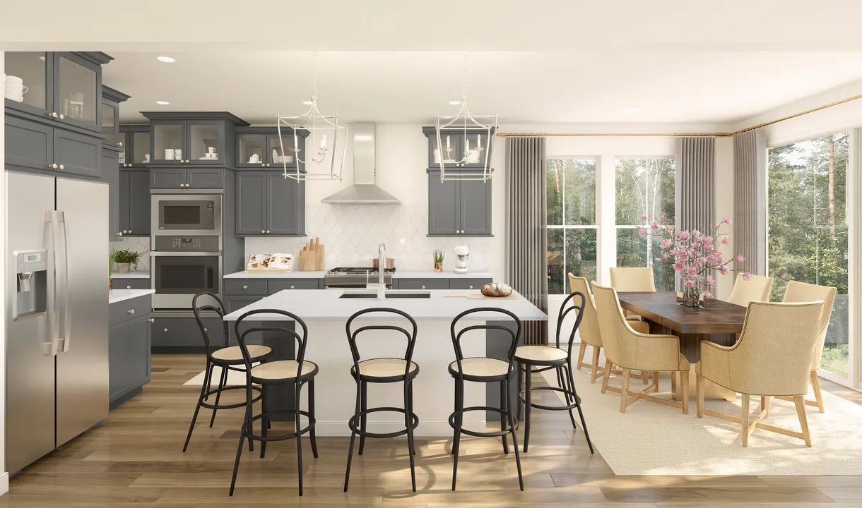 Kitchen with pendant lighting