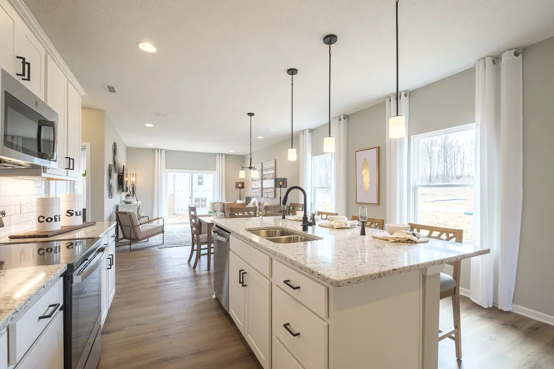 Kitchen with pendant lighting