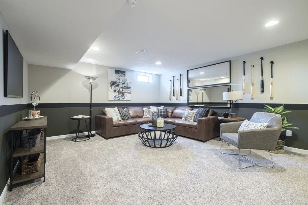 Recreation room in finished basement