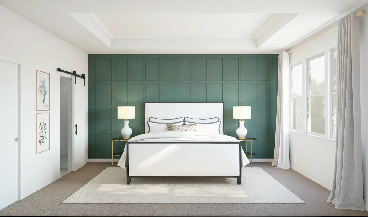 Primary suite with decorated feature wall