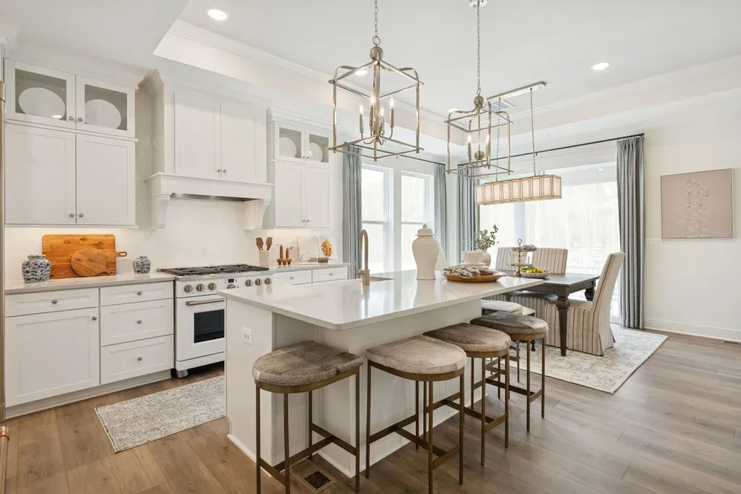 Kitchen with pendant lighting
