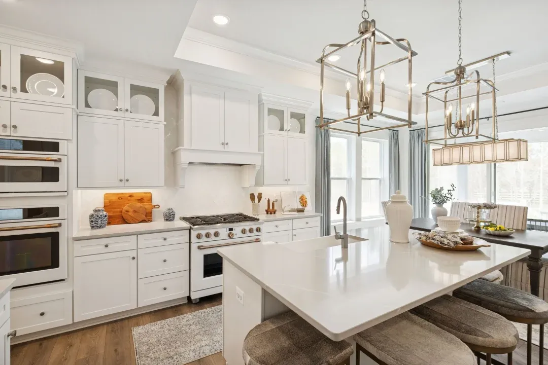 Kitchen with white cabinets
