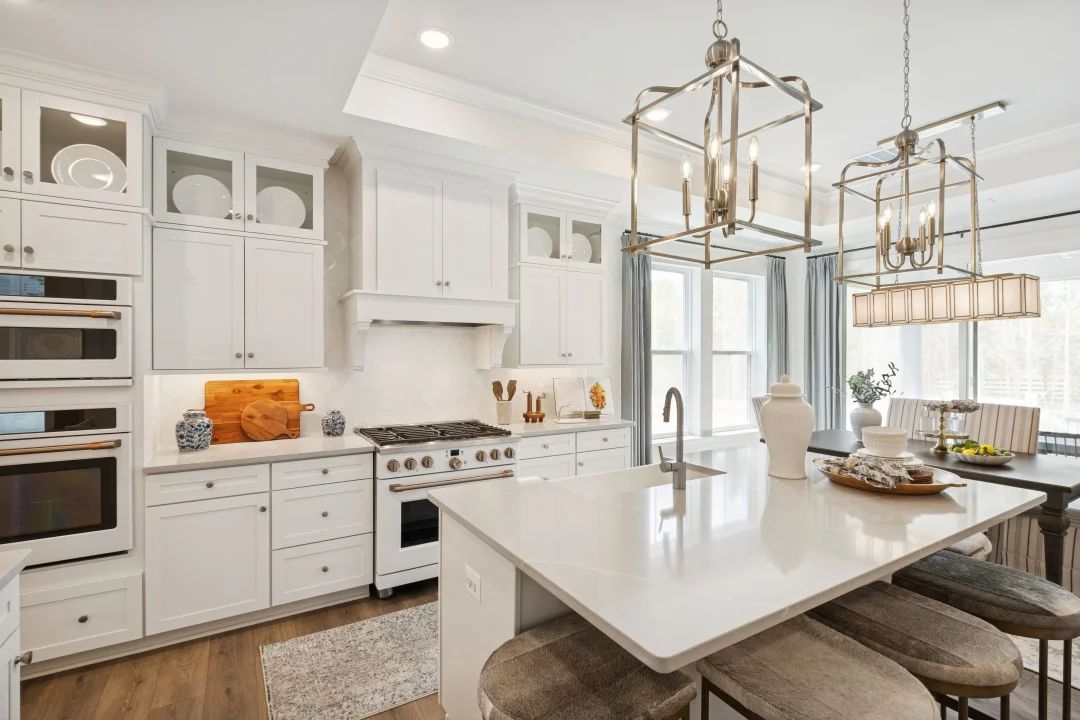 Kitchen with white cabinets