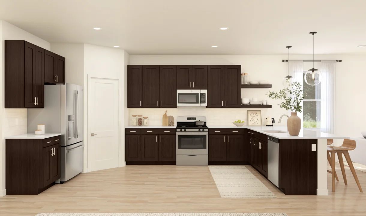 Kitchen with peninsula island